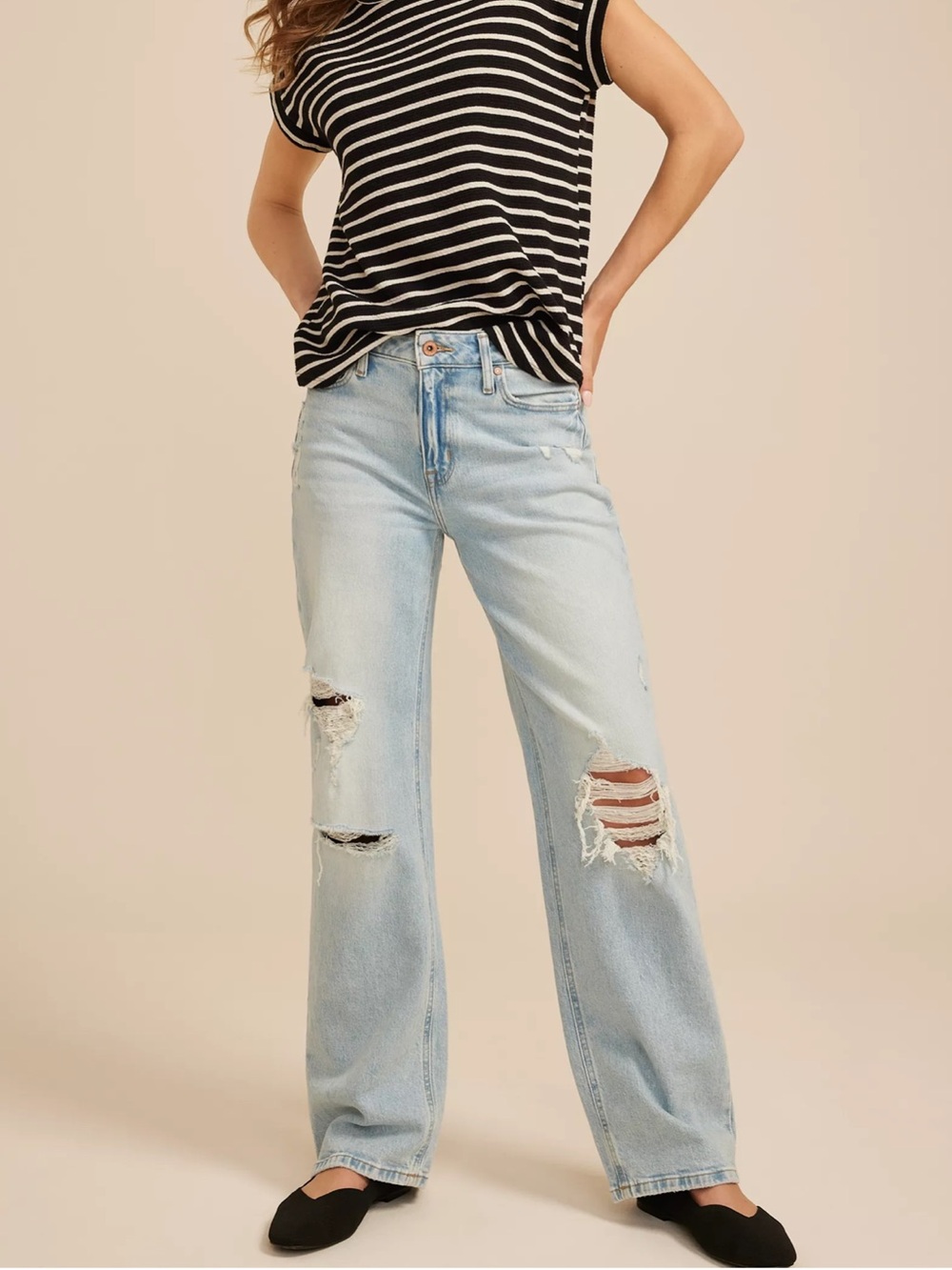 Funky New Edgely High Rise Ripped Jeans
